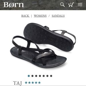 Born Taj black sandals in size 8.